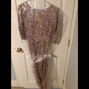 Rose Gold Sequin Gown Worn Once